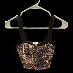 J. Zod Leopard Print Crop Top